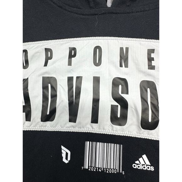 Adidas Hoodie Mens Medium Dame EXTPLY Opponent Advisory Black No Drawstring - Picture 2 of 11